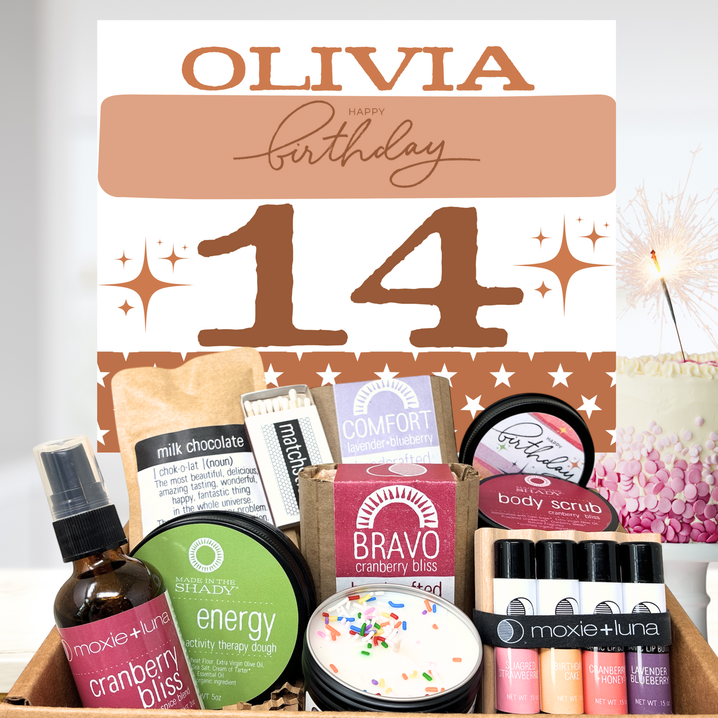 Personalized 14th Birthday Gift Box for Teen Girls – Care Package