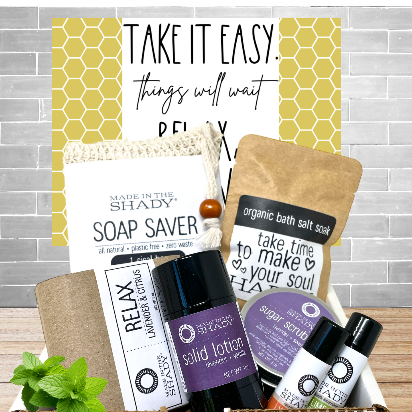 Take It Easy Get Well Care Package• All Natural Sunshine Care Package Gift (7PC)