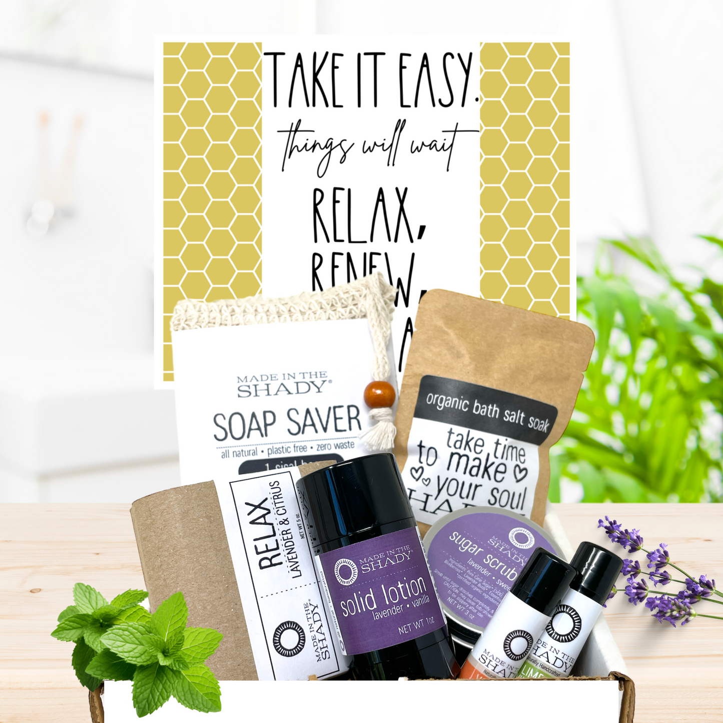 Take It Easy Get Well Care Package• All Natural Sunshine Care Package Gift (7PC)