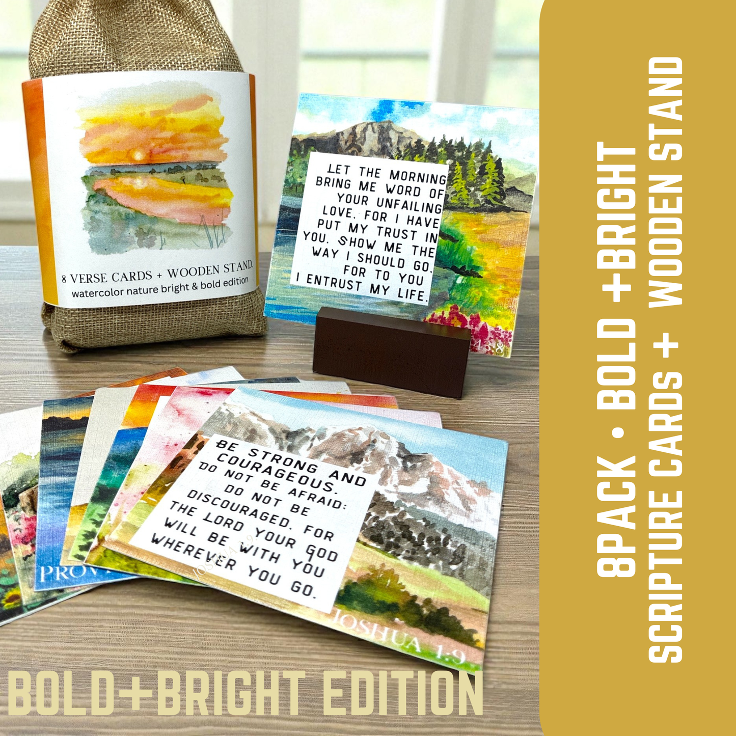 Watercolor Scripture Card Encouragement Gift Set • Bold + Bright (8pack)