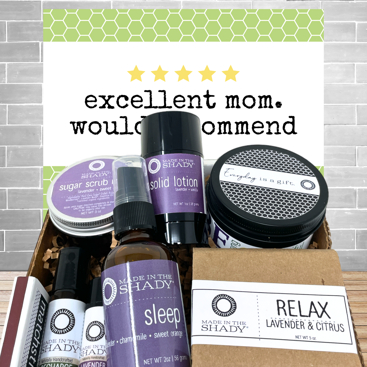 5 Stars Mom•Mothers Day Recharge•Relax•Sleep Gift Box (8PC)