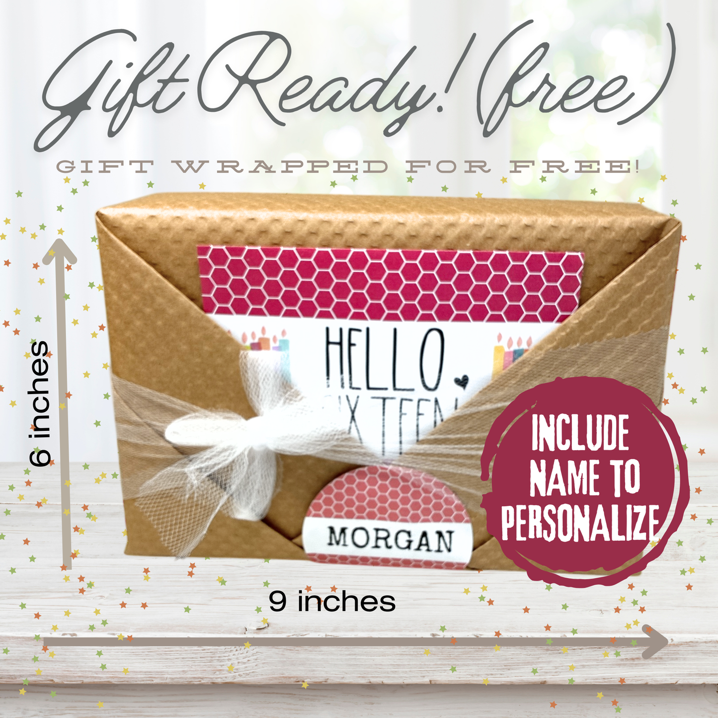 Hello Teen Girl Birthday Gift Box | Personalized Natural Self Care Gift *PICK BIRTHDAY YEAR*