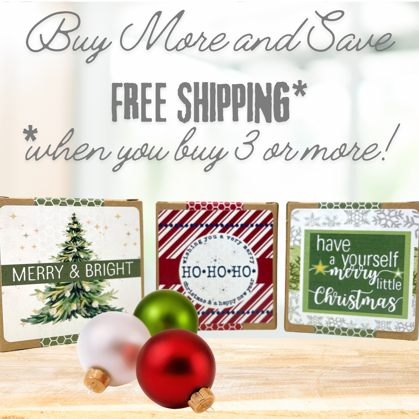 Organic Christmas Lip Balm Gift Set (4-Pack)• GIFT READY! •