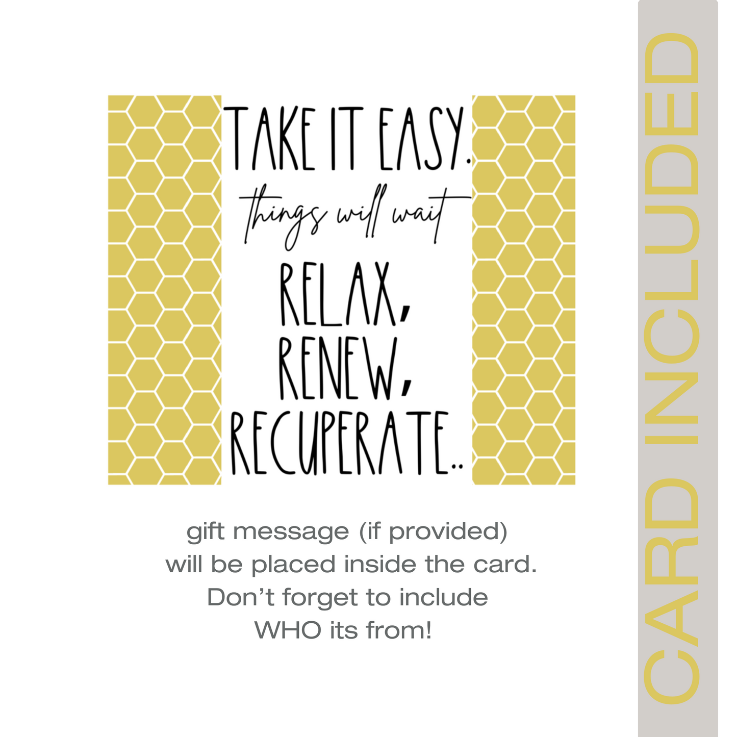 Take It Easy Get Well Care Package• All Natural Sunshine Care Package Gift (7PC)