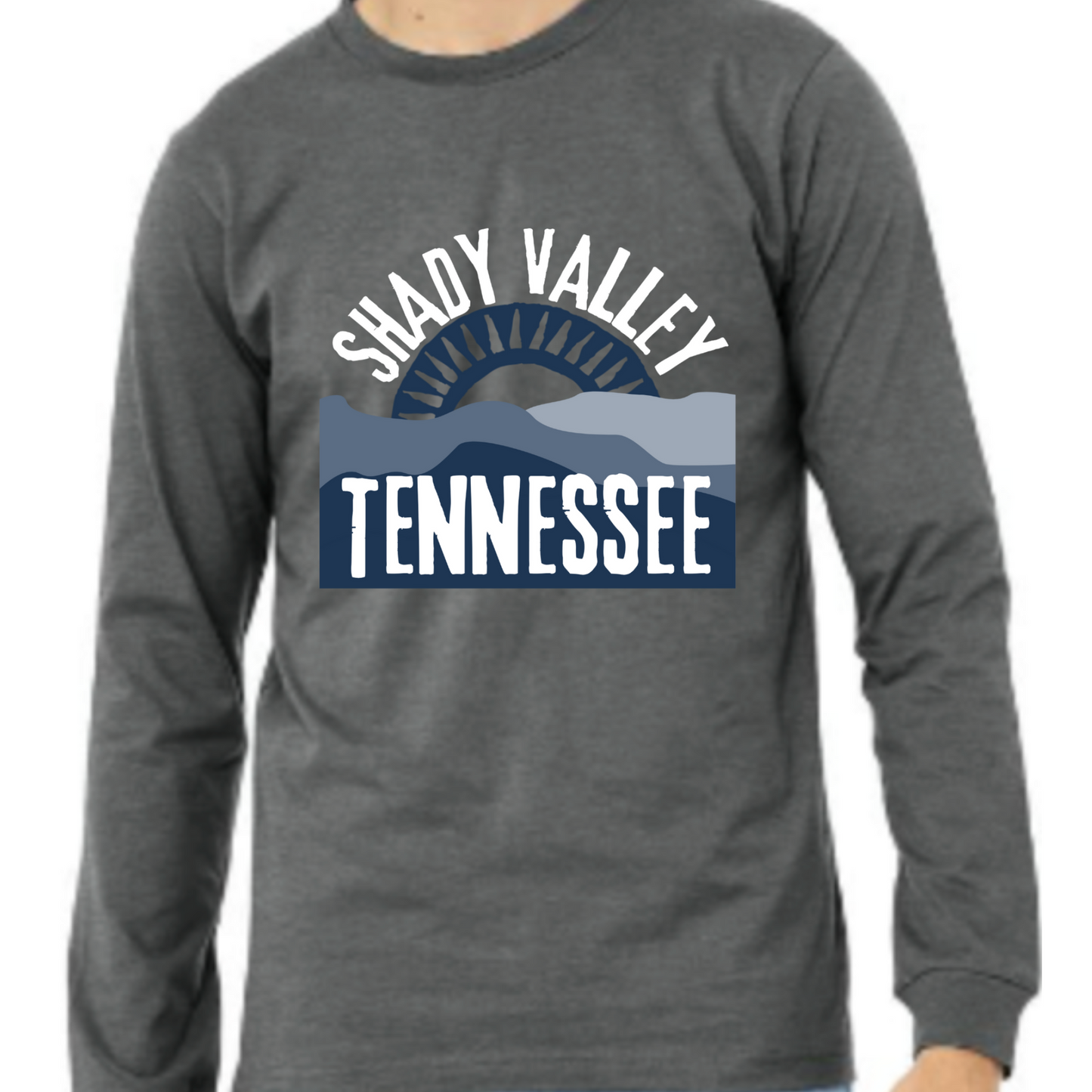 Unisex Charcoal Long Sleeve Shady Valley T-shirt