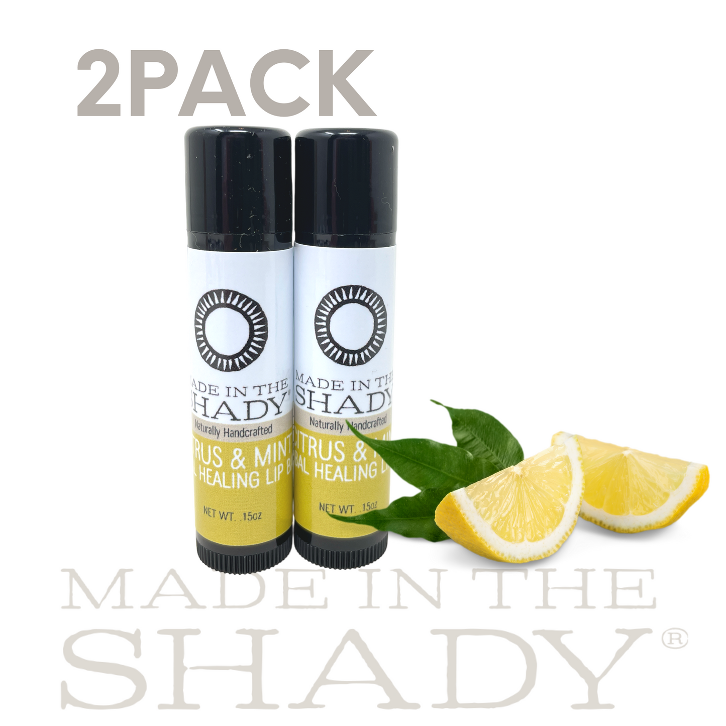 Citrus Mint Herbal Healing Lip Balm with Lysine: 2 Pack • FREE SHIPPING