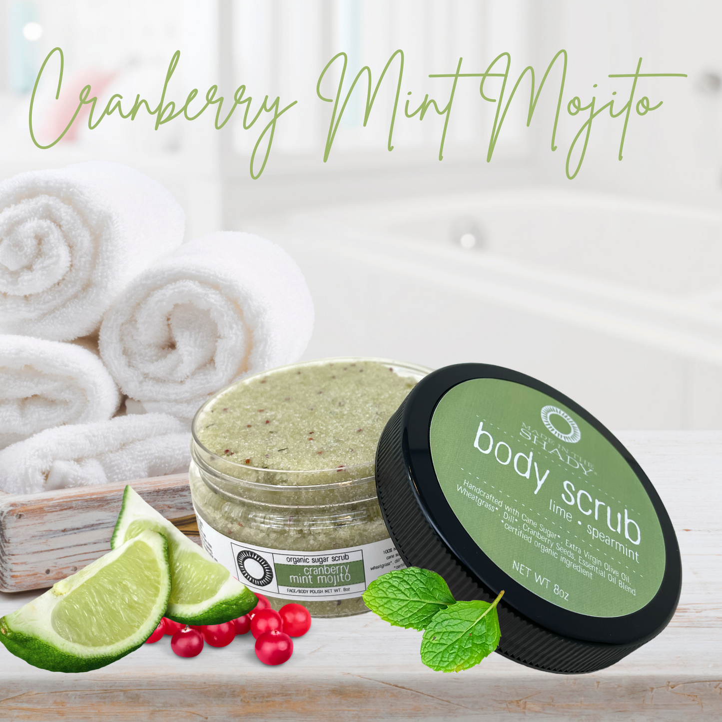 Cranberry Lime Mint Mojito Sugar Body Scrub (5oz)