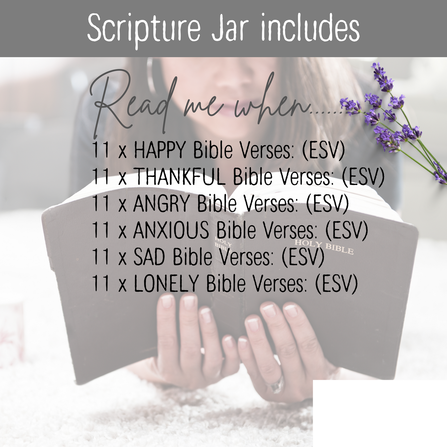 Scripture Jar: Color Coded Bible Verses for Feelings and Emotions *GIFT WRAPPED*
