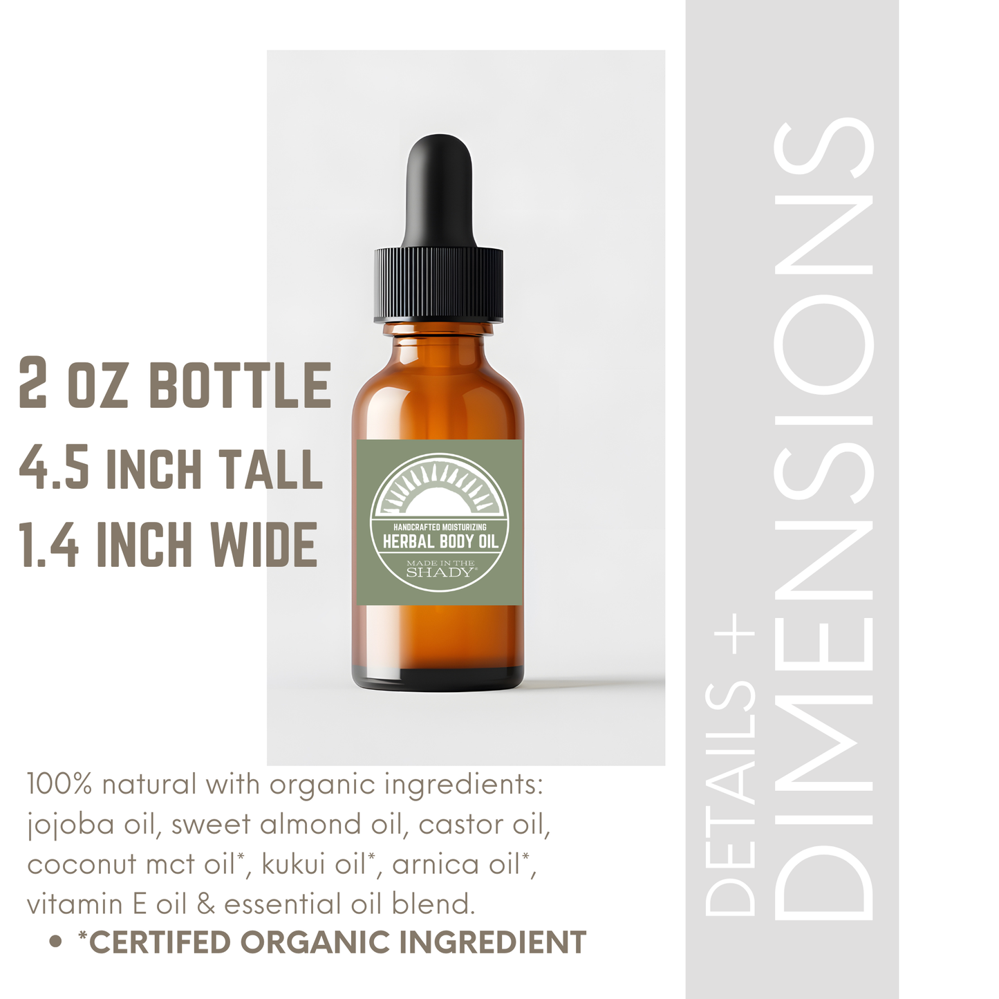 Herbal Organic Body Oil – Rosemary Spearmint Hydrating Body Oil (2 oz)