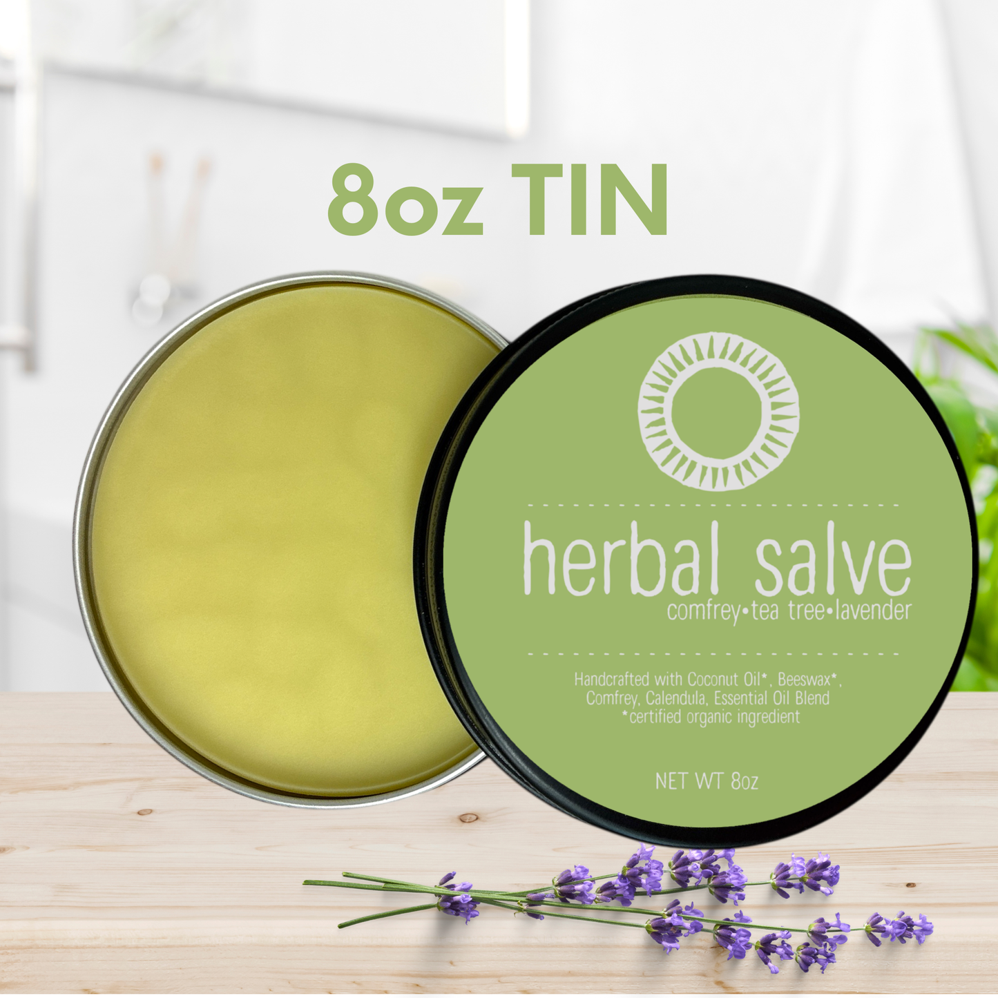 Herbal Healing Salve: Comfrey•Tea Tree•Lavender