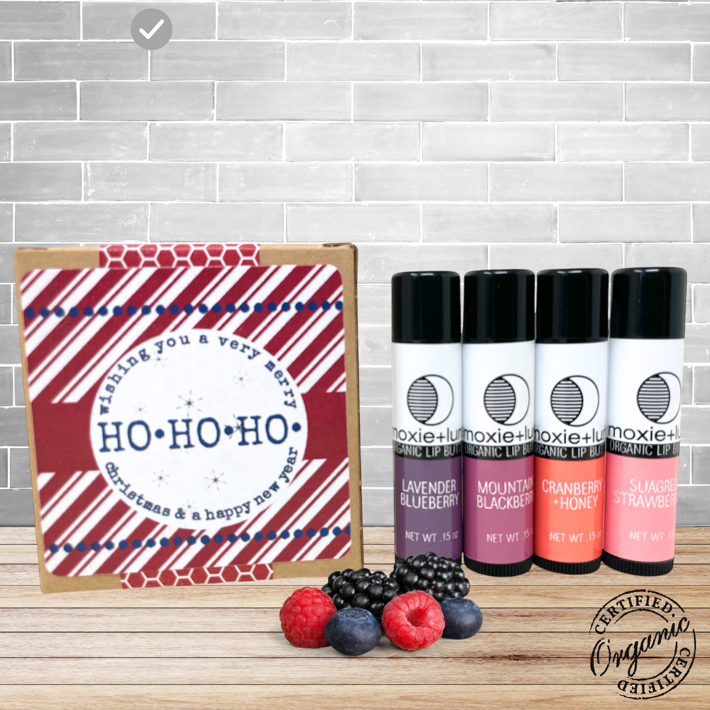 Organic Christmas Lip Balm Gift Set (4-Pack)• GIFT READY! •