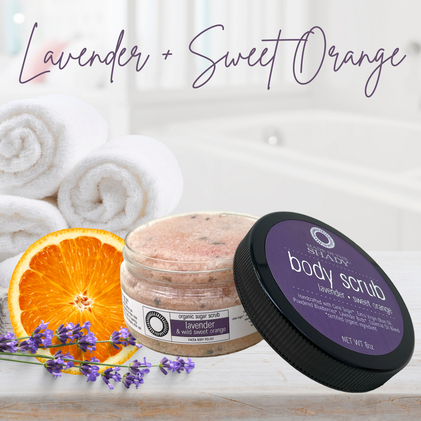 Lavender Sweet Orange Sugar Body Scrub (5oz)