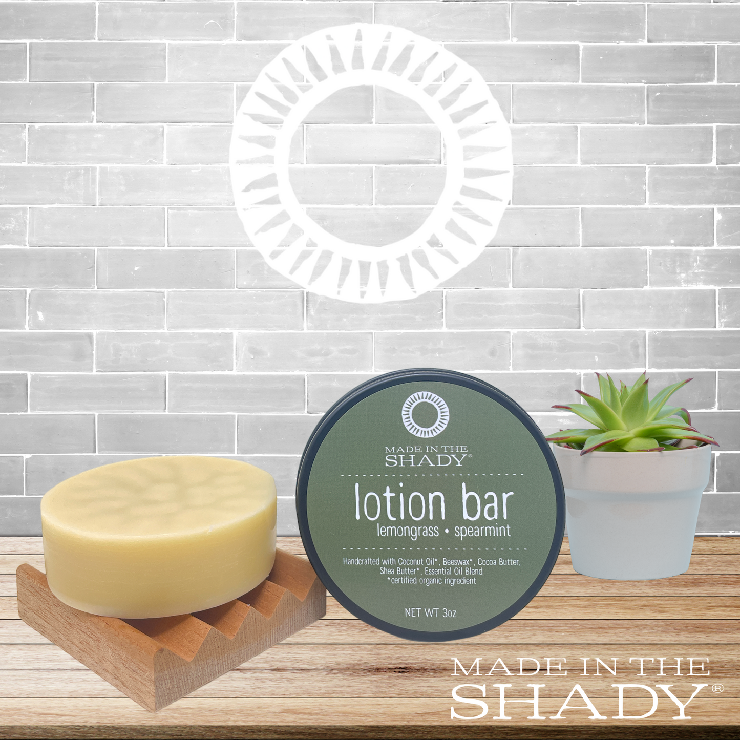 Lemongrass Spearmint Solid Lotion Bar (3oz)