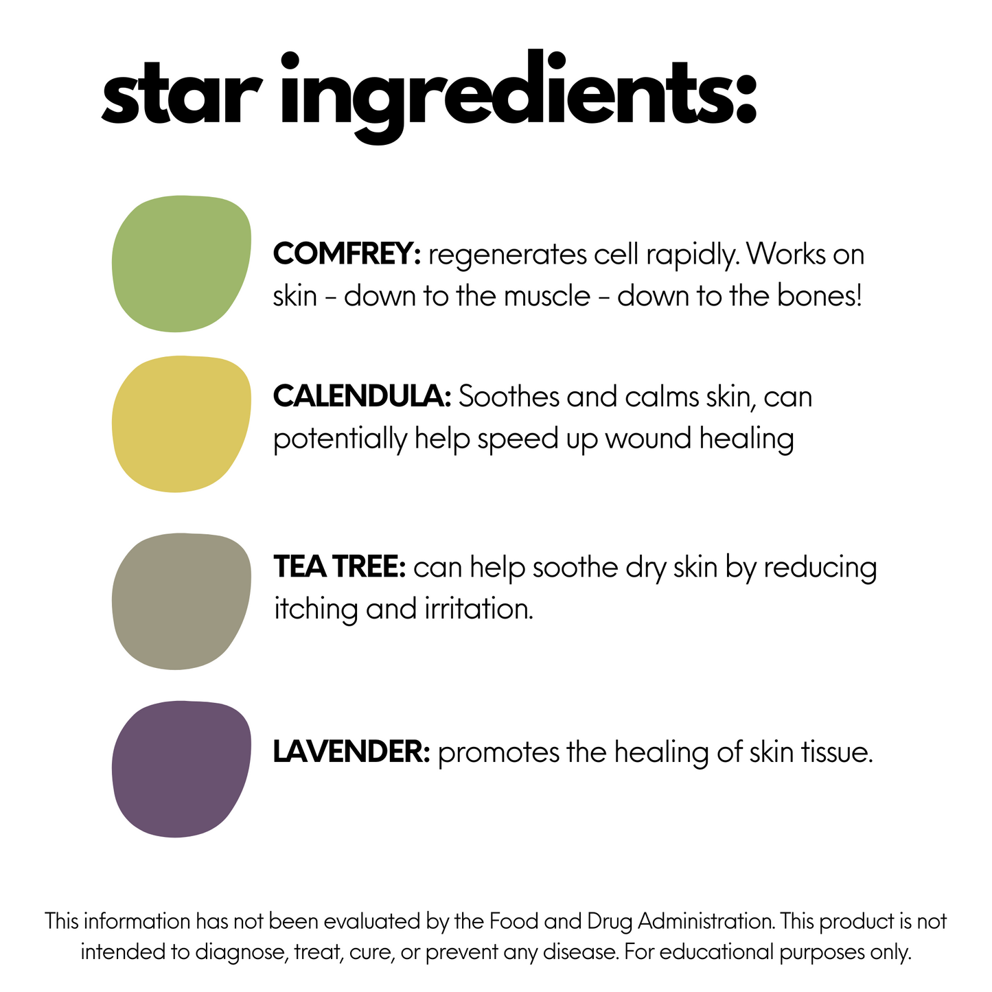 Herbal Healing Salve: Comfrey•Tea Tree•Lavender