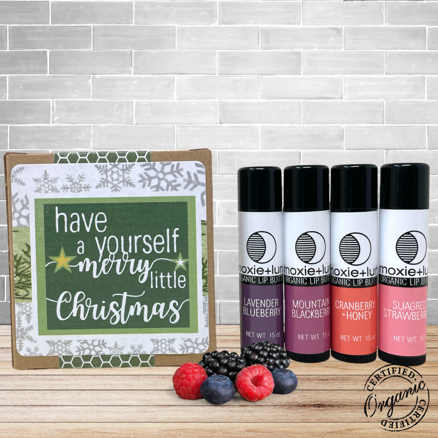 Organic Christmas Lip Balm Gift Set (4-Pack)• GIFT READY! •