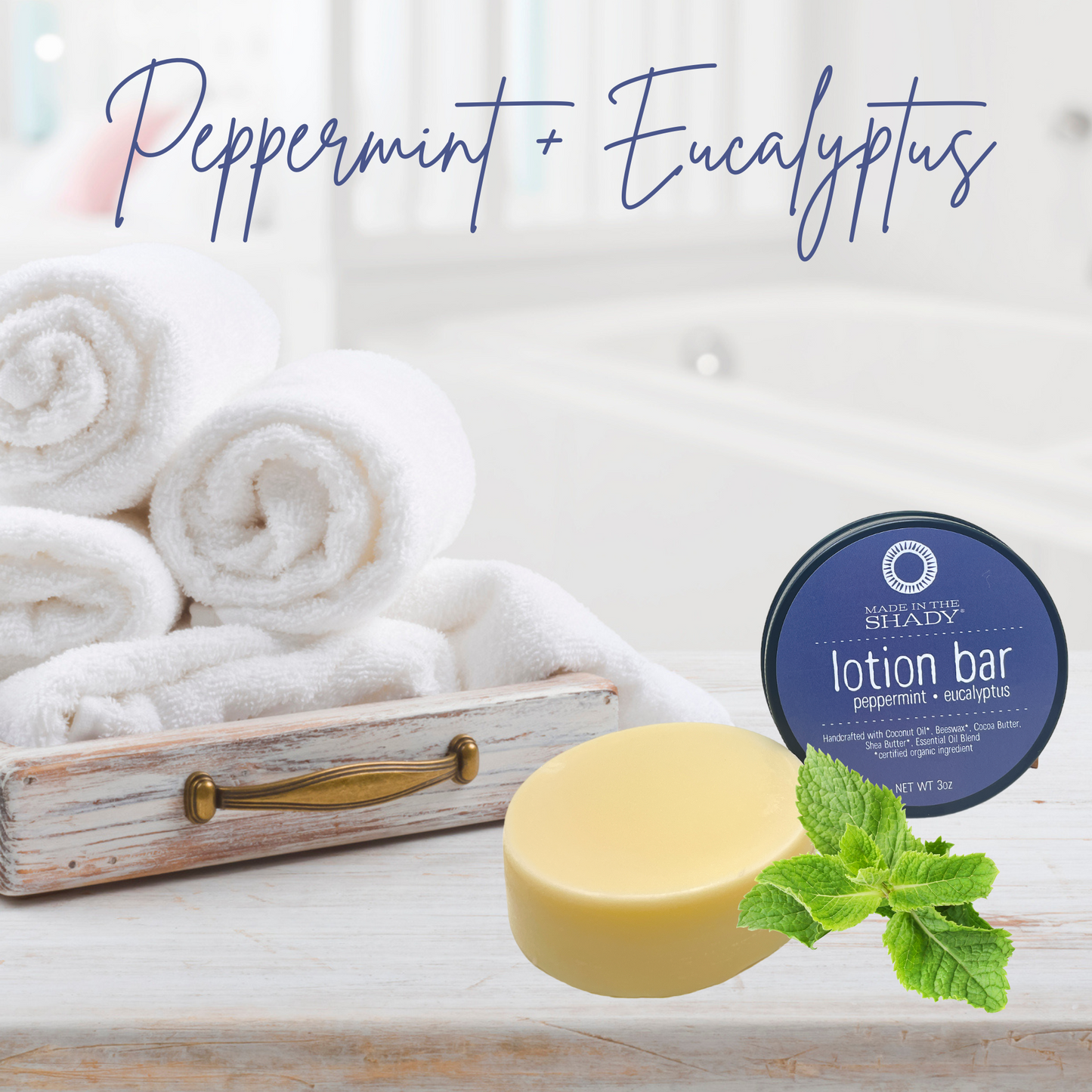 Peppermint Eucalyptus Solid Lotion Bar (3oz)