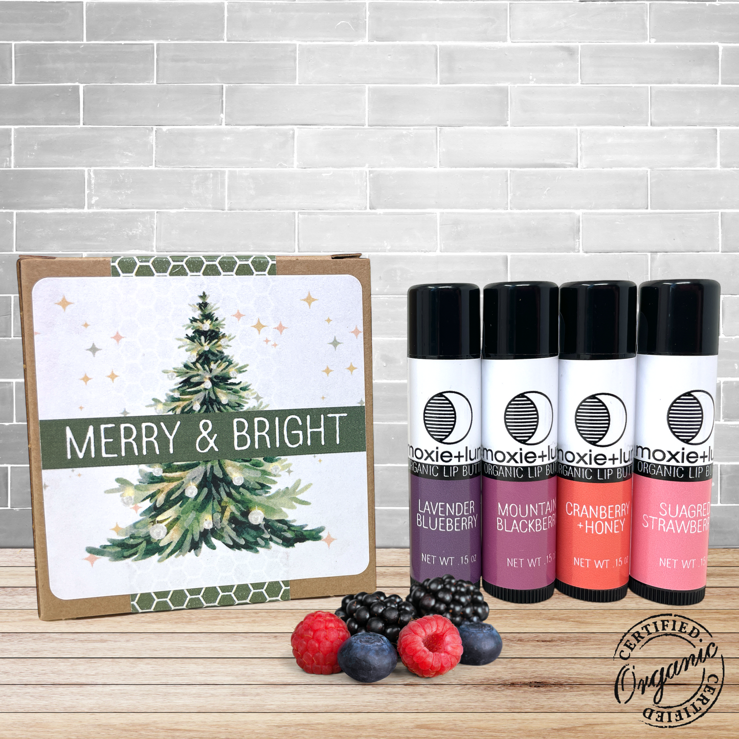 Organic Christmas Lip Balm Gift Set (4-Pack)• GIFT READY! •