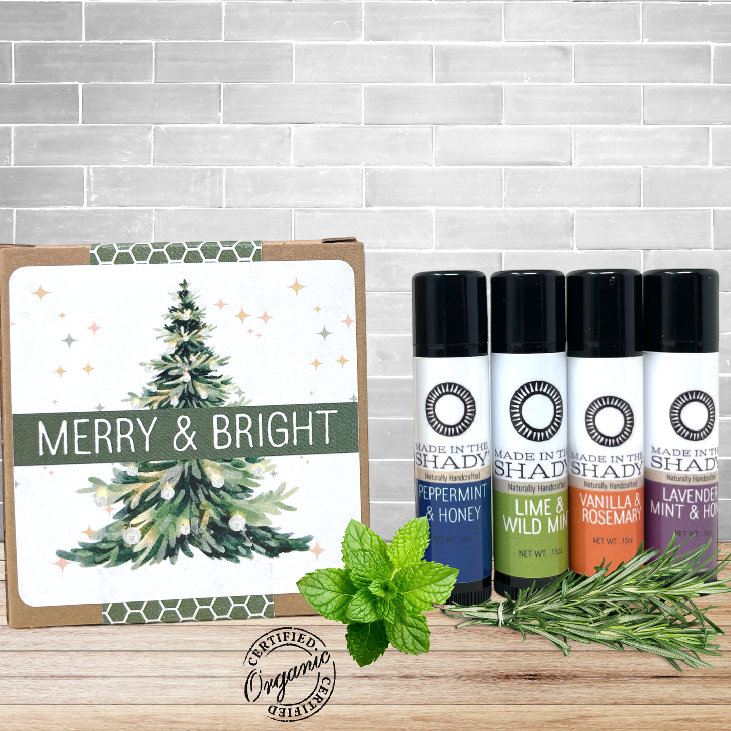 Organic Christmas Lip Balm Gift Set (4-Pack)• GIFT READY! •