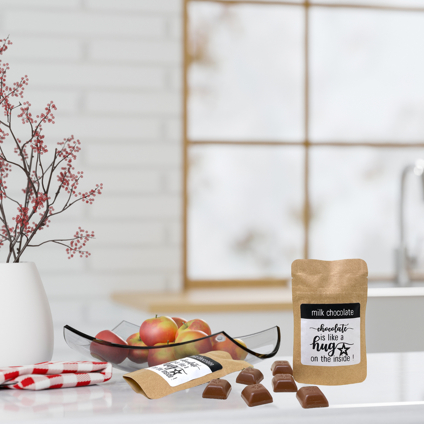 "Chocolate Is Like A Hug On The Inside!" Milk Chocolate Treat Packet