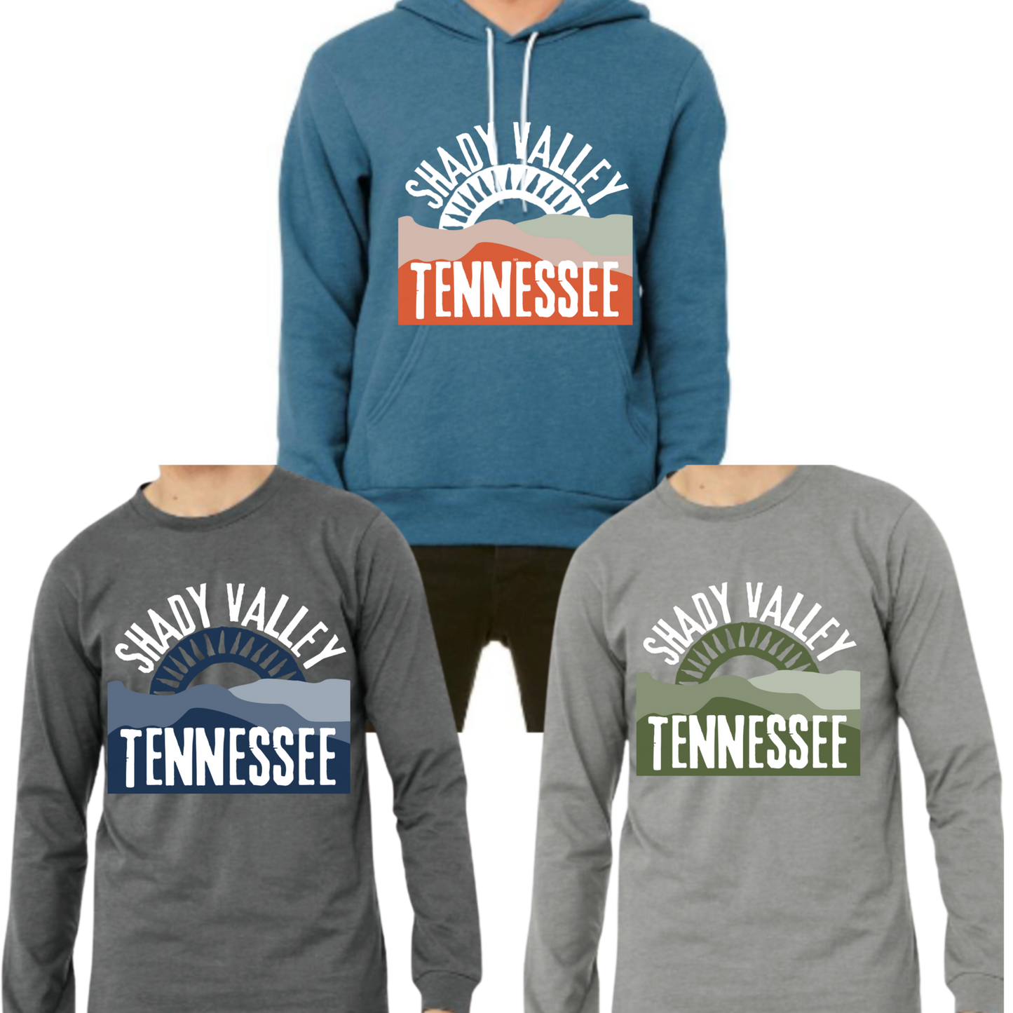 Unisex Charcoal Long Sleeve Shady Valley T-shirt