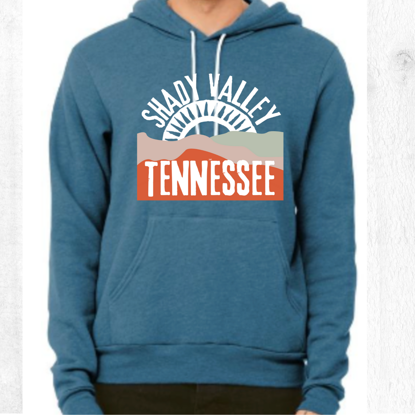 Unisex Teal Shady Valley Hoodie: Sweatshirt