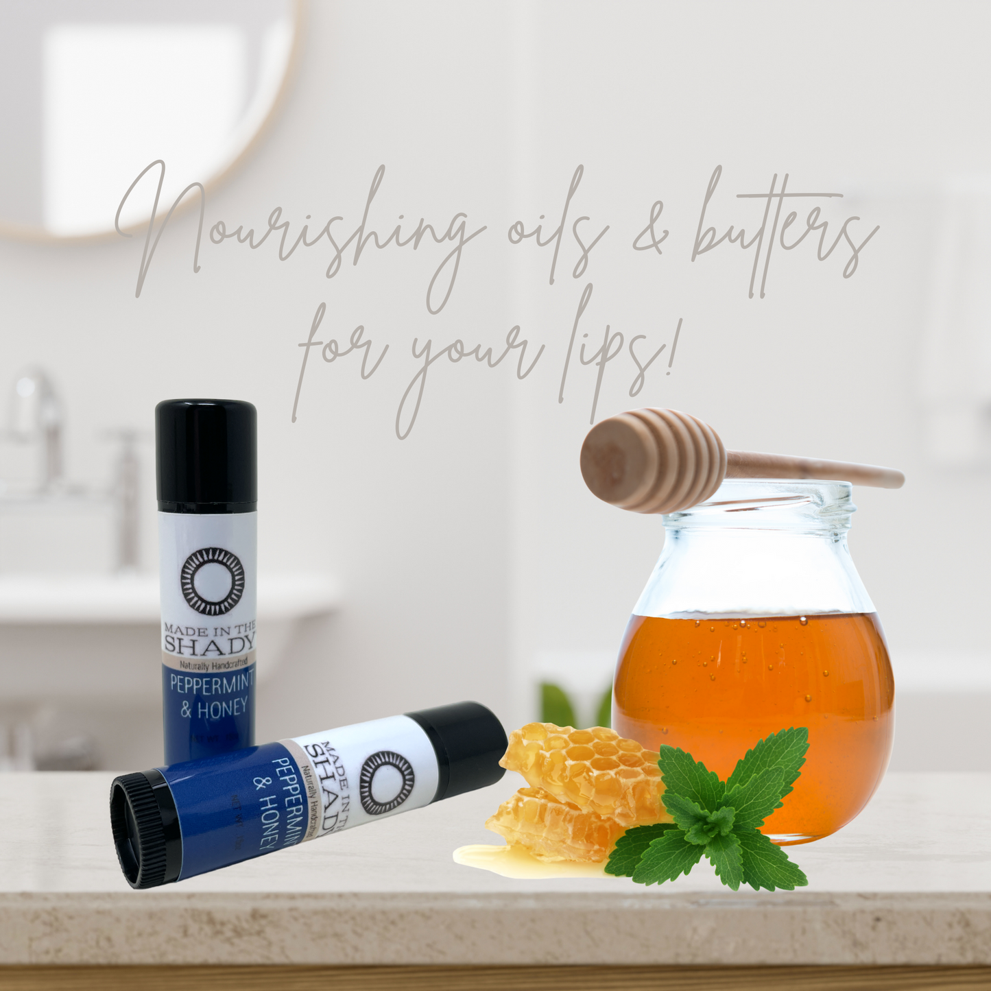 Peppermint Honey Organic Lip Balm: 2 Pack