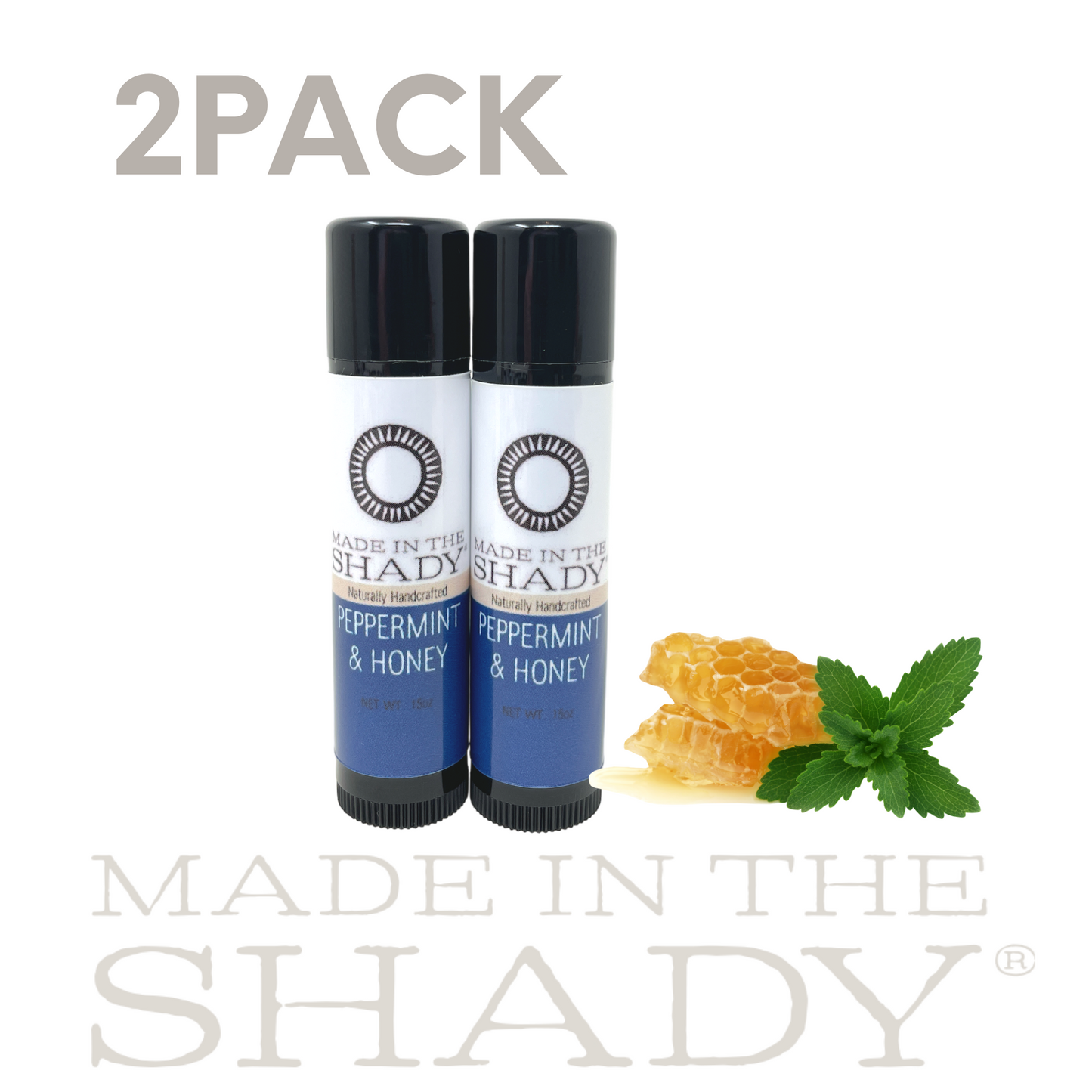 Peppermint Honey Organic Lip Balm: 2 Pack
