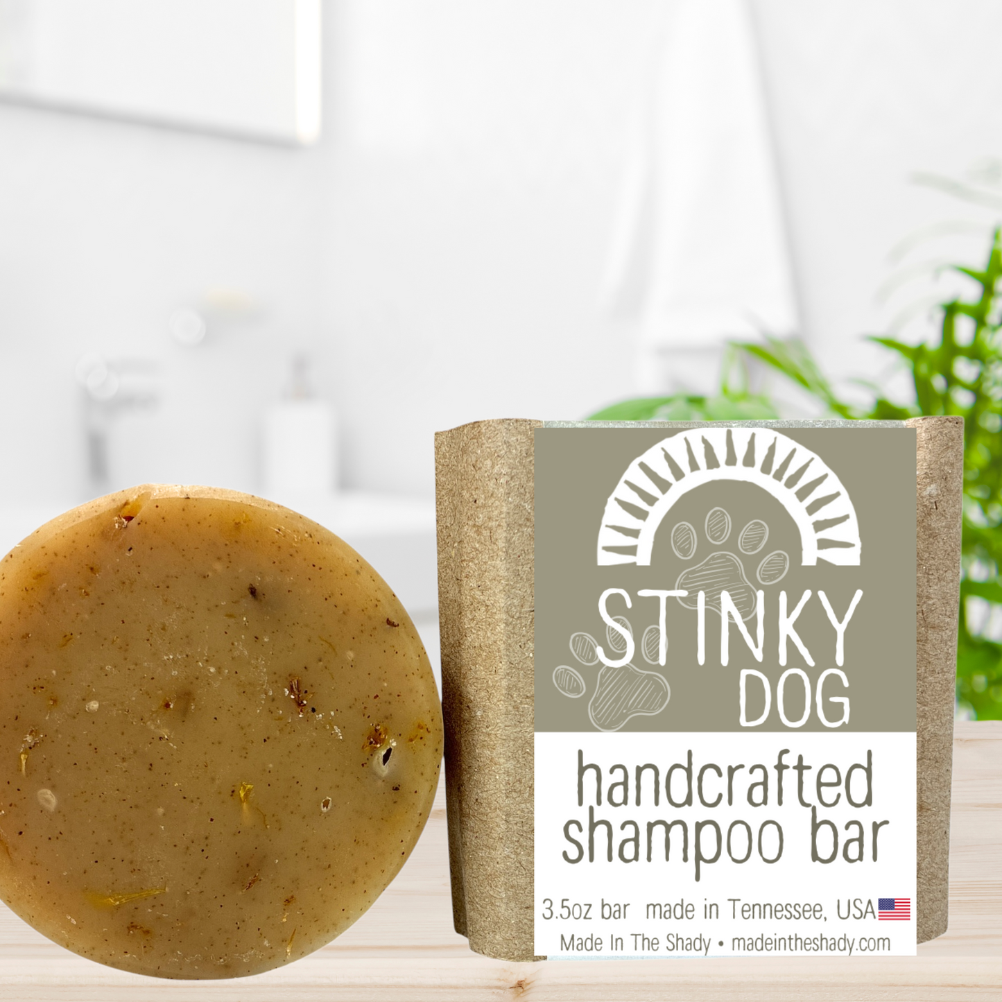 Stinky Dog Handcrafted Shampoo Bar – Natural Dog Soap Made in USA (3.5 oz)