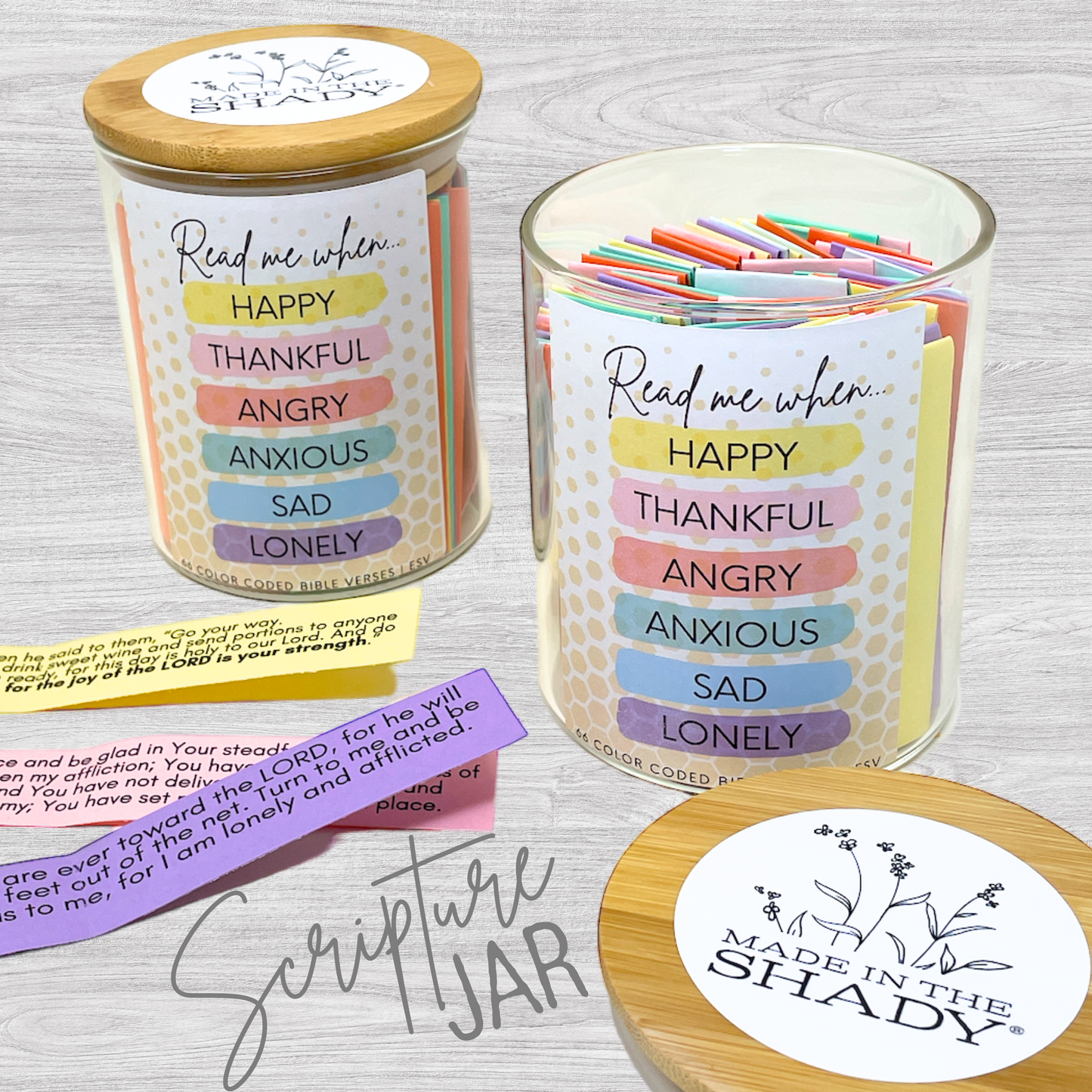 Scripture Jar: Color Coded Bible Verses for Feelings and Emotions *GIFT WRAPPED*