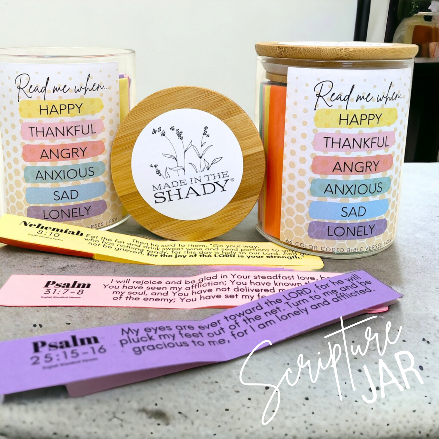 Scripture Jar: Color Coded Bible Verses for Feelings and Emotions *GIFT WRAPPED*
