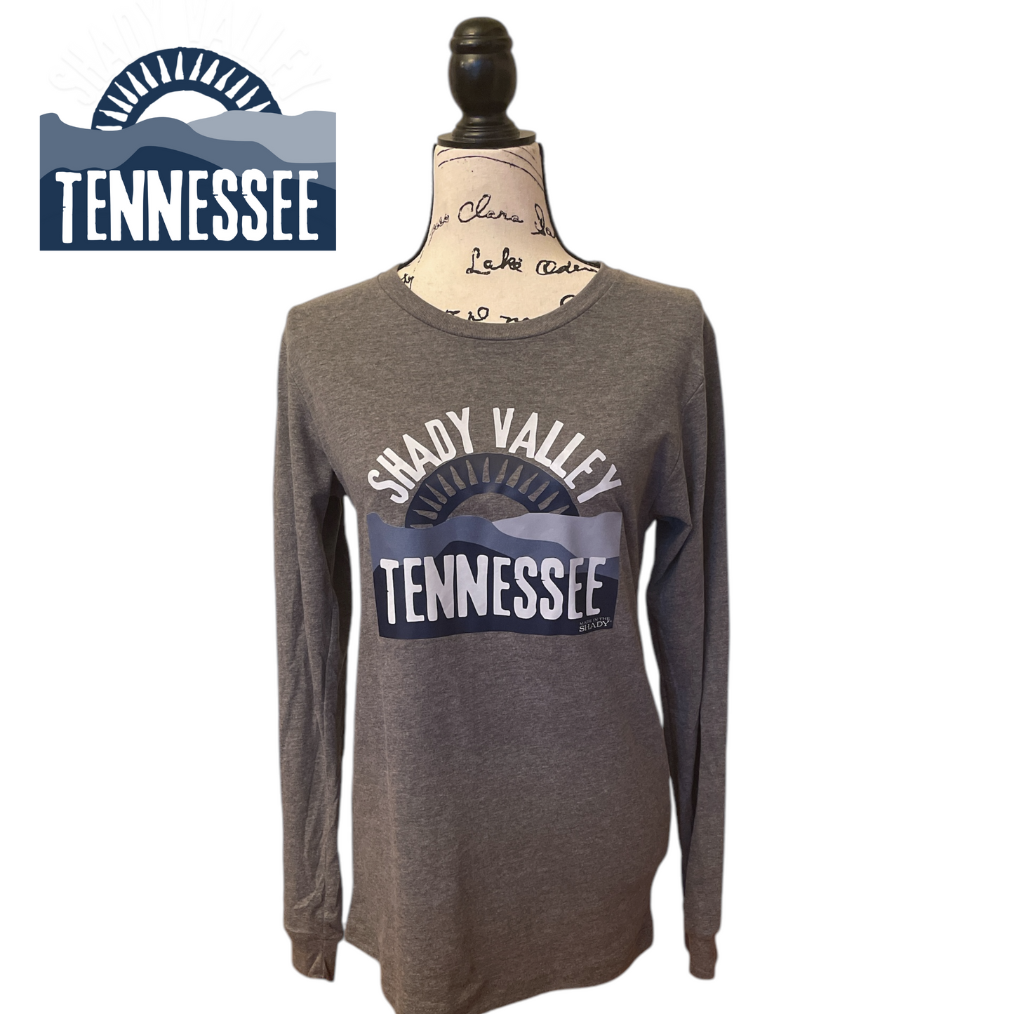 Unisex Charcoal Long Sleeve Shady Valley T-shirt