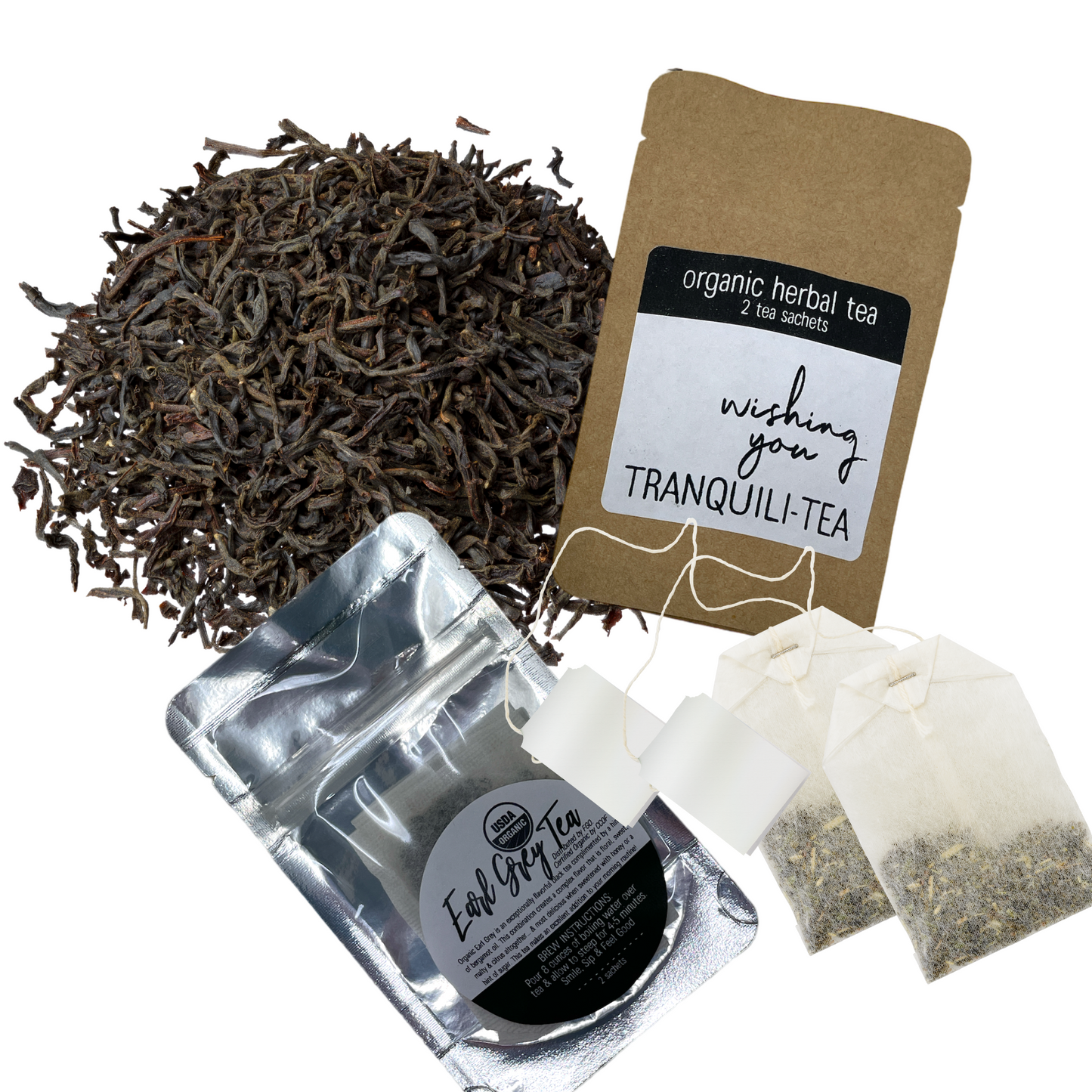Organic Tea Packet: Wishing You Tranquil-i-Tea" (2 Sachets)