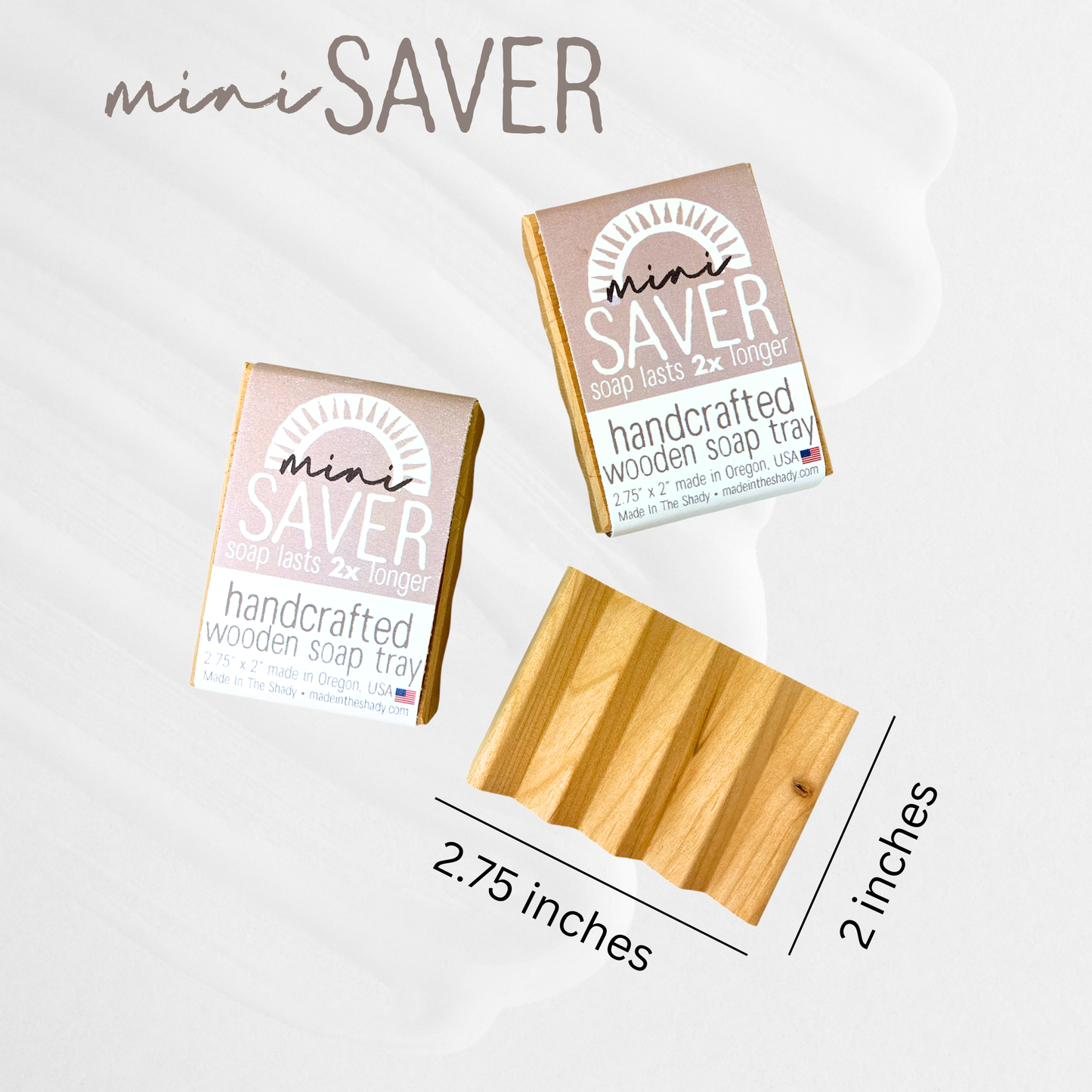 Handcrafted Wooden Soap Saver Tray 2 Pack – Made in USA | Eco-Friendly Soap Dish