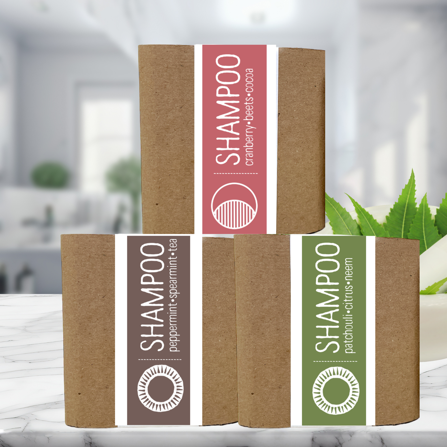 SHAMPOO BARS for all hair types • 3 to choose from • all natural