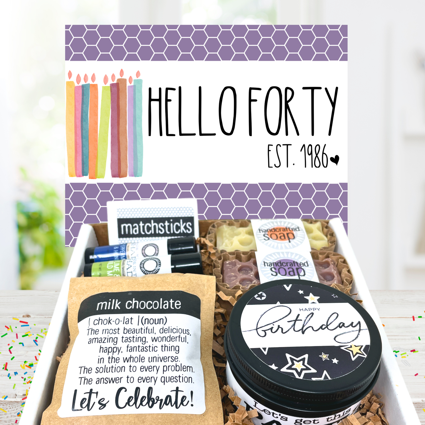 40th Birthday All Natural Self Care Pamper Package (7PC)