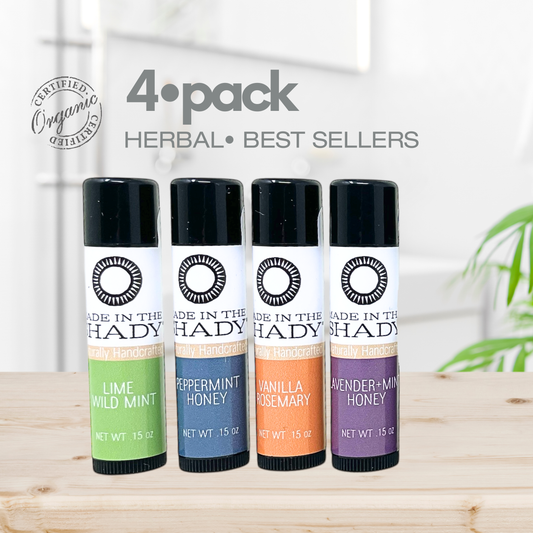 Hydrating Organic Lip Balm Collection: Best Sellers•4pack