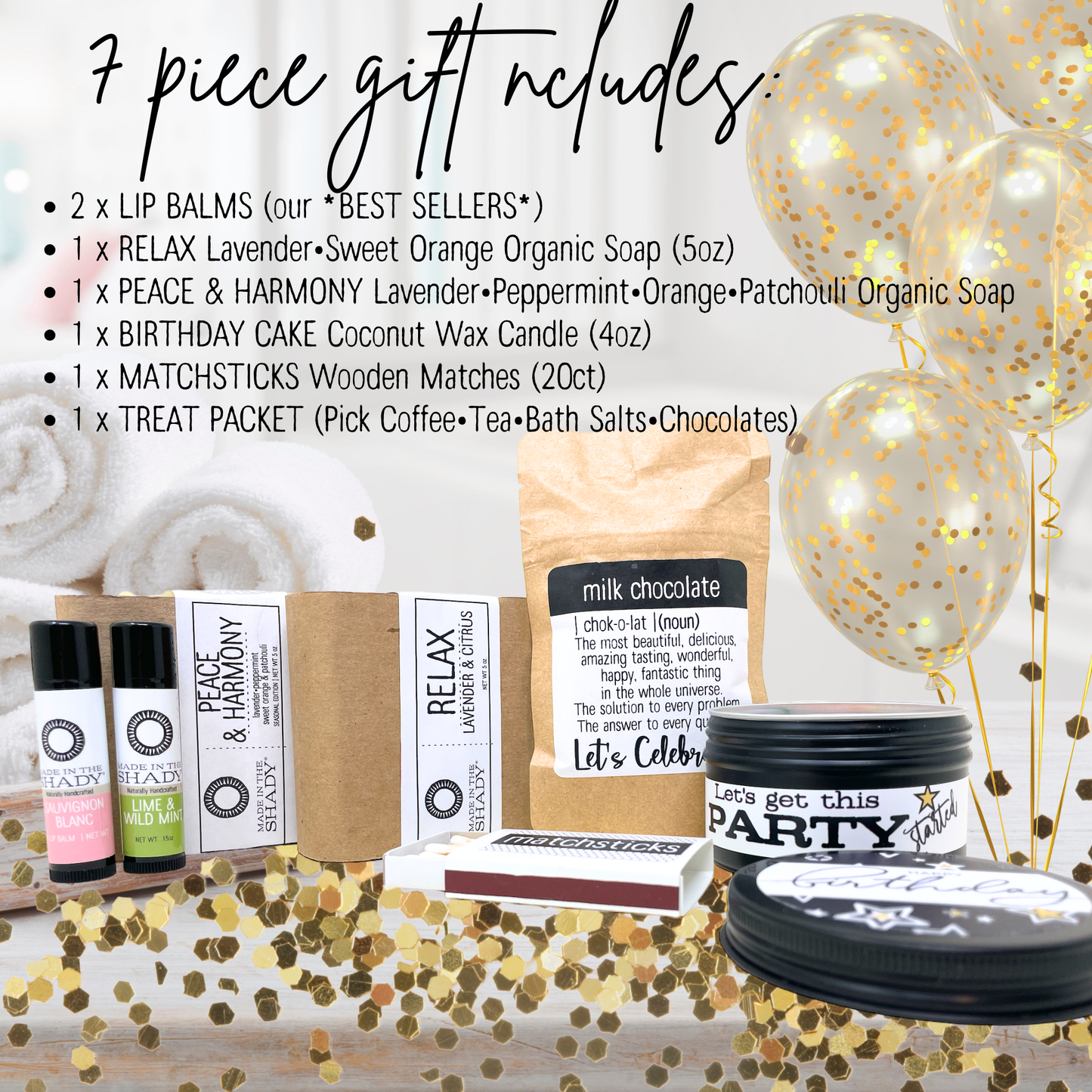 Hello Seventy Birthday Care Package – 70th Birthday Spa Gift Box (All Natural)