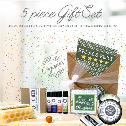 Christmas All Natural  Holiday Spa Kit (5pc) • GIFT WRAPPED