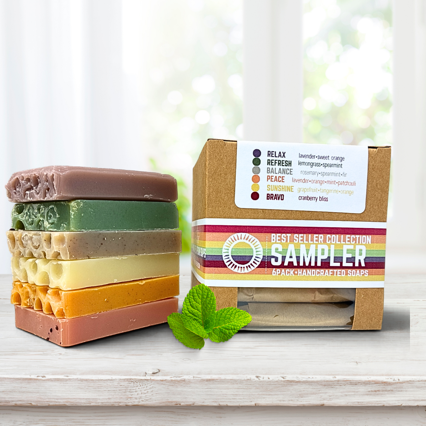 6 bar handmade soap gift set sampler with best selling natural soap scents