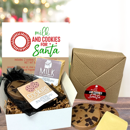 Santa’s Milk & Cookies Soap Gift Box – Handmade Holiday Set, Free Shipping