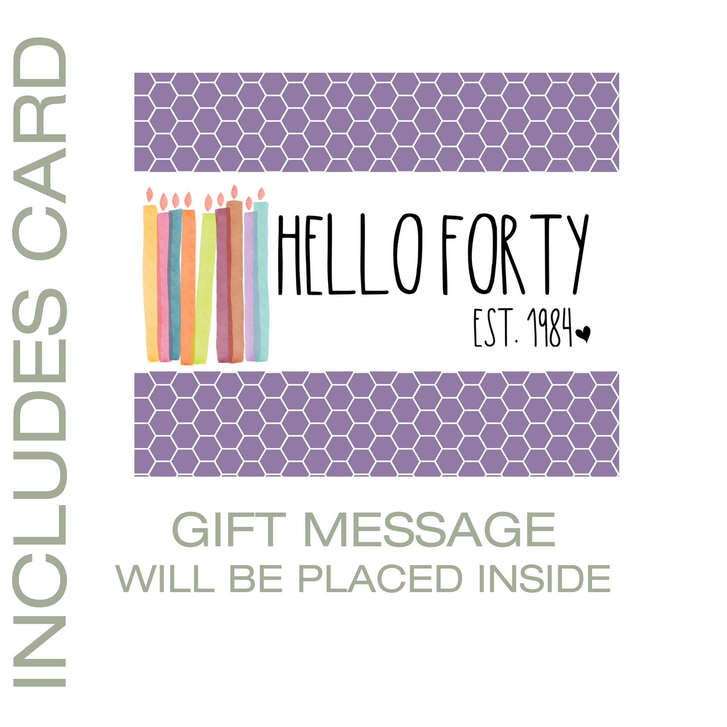 40th Birthday Gift for Her • All Natural Self Care Pamper Package • Hello Forty (7PC)