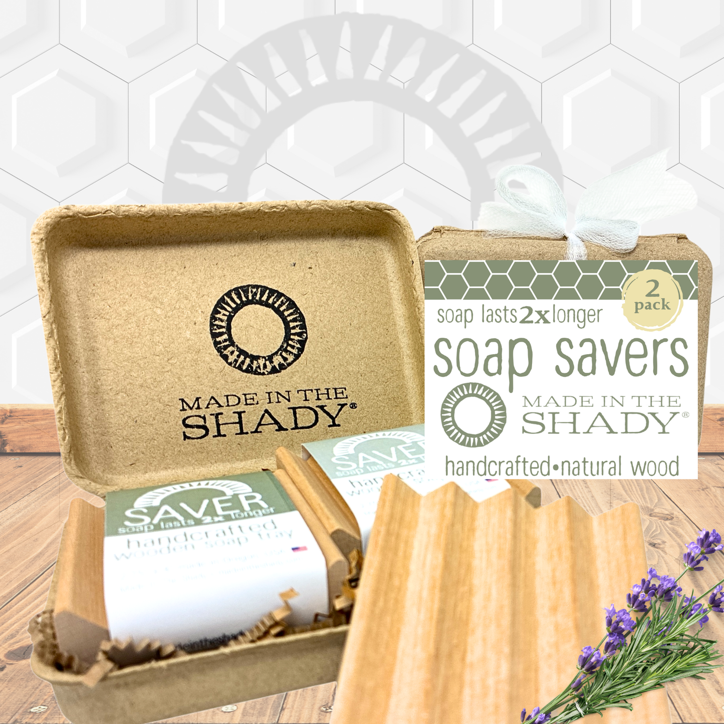 Handcrafted Wooden Soap Saver Tray 2 Pack – Made in USA | Eco-Friendly Soap Dish