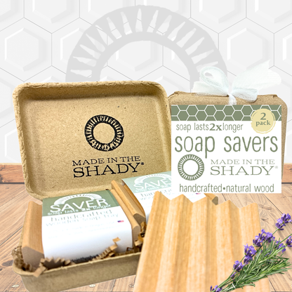 Handcrafted Wooden Soap Saver Tray 2 Pack – Made in USA | Eco-Friendly Soap Dish