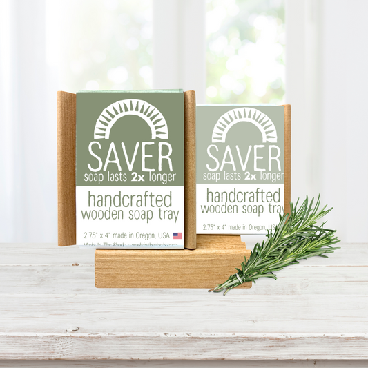 Handcrafted Wooden Soap Saver Tray 2 Pack – Made in USA | Eco-Friendly Soap Dish