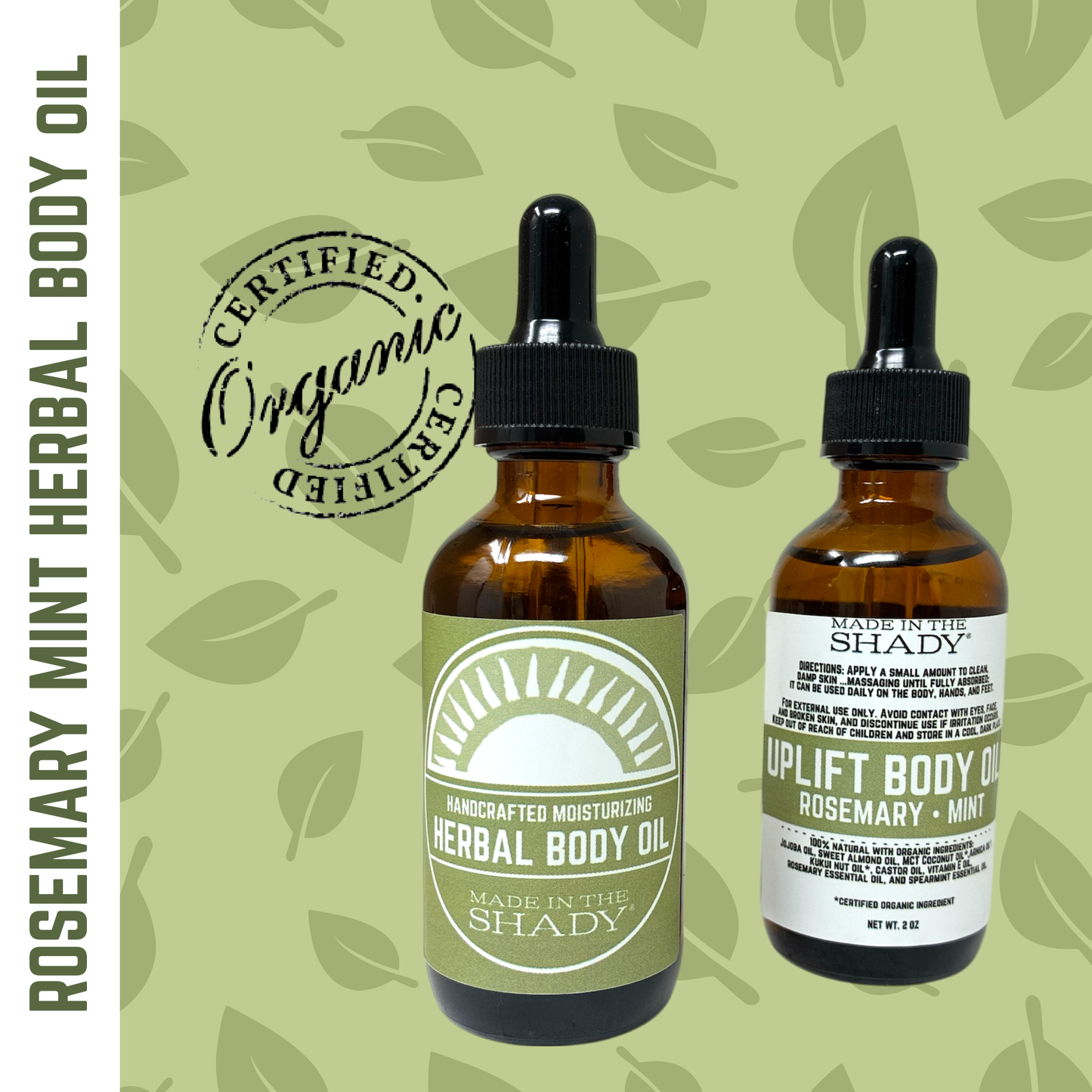 Herbal Organic Body Oil – Rosemary Spearmint Hydrating Body Oil (2 oz)