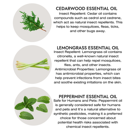 BUG OFF Cedar• Lemongrass•Peppermint Natural Pest Repellant •Linen, Room and Body Spray (2oz)