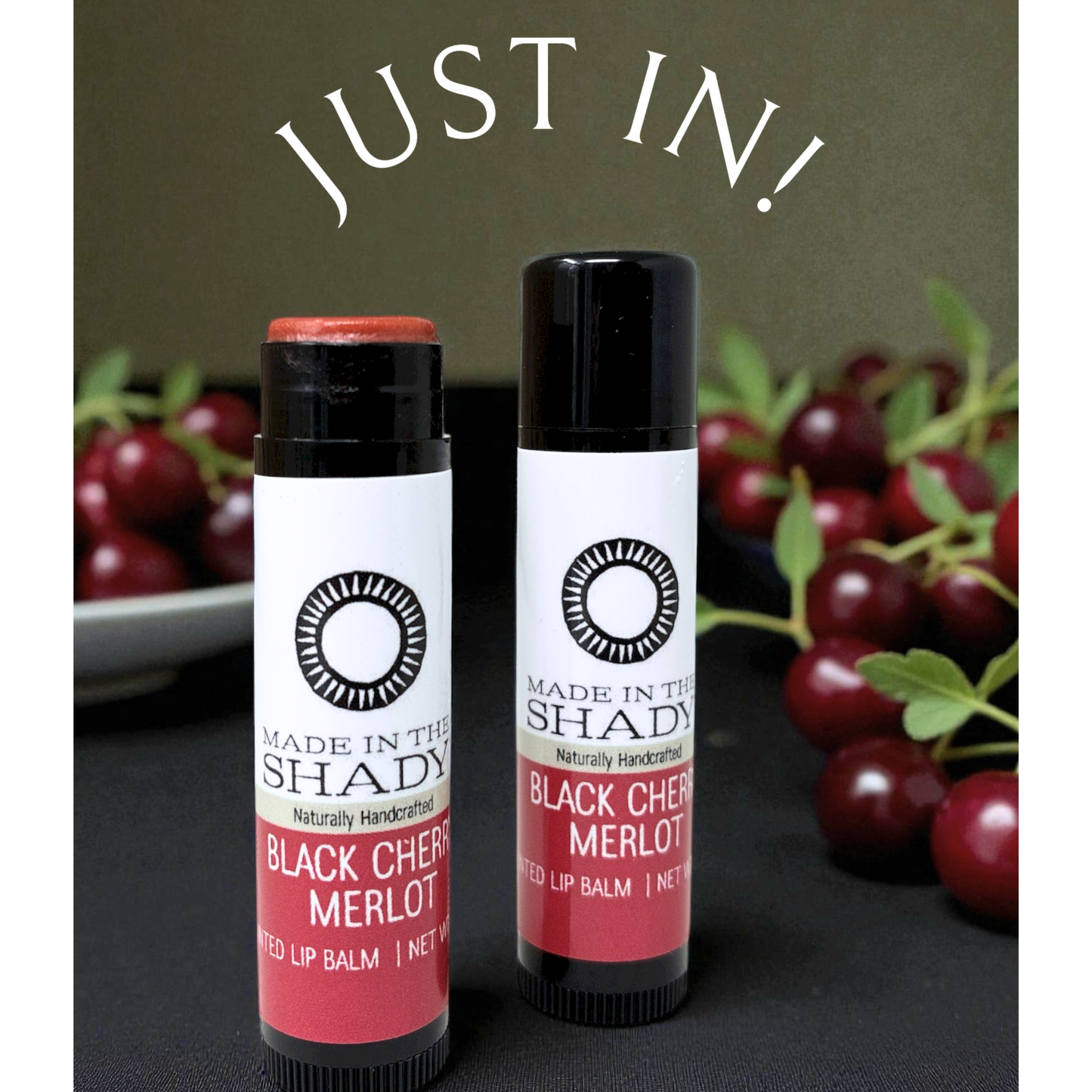 Organic Tinted Lip Balm 2 Pack • Black Cherry Merlot • Natural Lip Shimmer