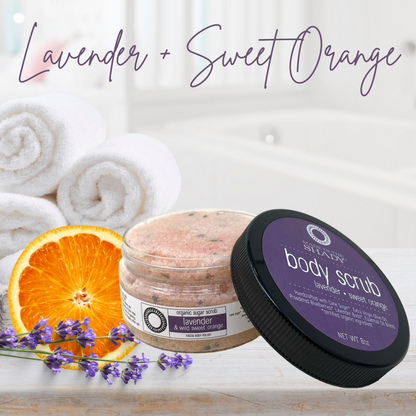 Lavender Sweet Orange Sugar Body Scrub (8oz)