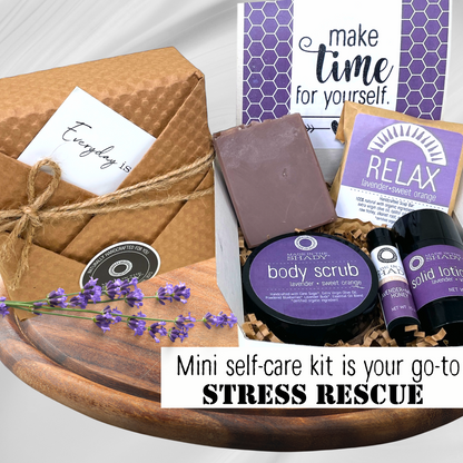 Mini Organic Self Care Gift Set (4 Piece) with Lavender • FREE Gift Wrap