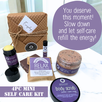Mini Organic Self Care Gift Set (4 Piece) with Lavender • FREE Gift Wrap
